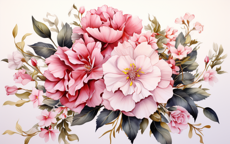 Watercolor Flowers Bouquets, illustration background 195 Illustration