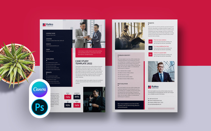 Business Case Study Flyer Template Canva Corporate Identity