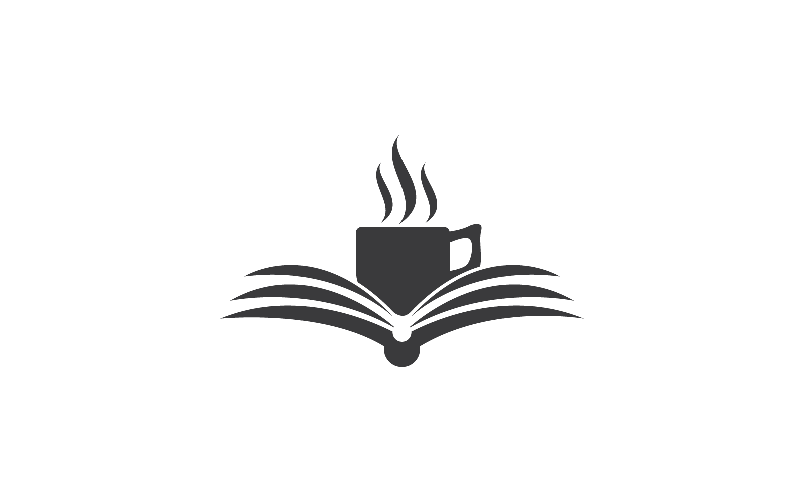 Coffee and book logo vector flat design Logo Template
