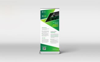 Fitness and gym roll up banner template
