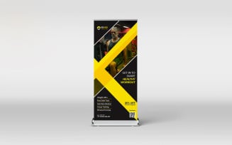 Gym fitness roll-up banner template