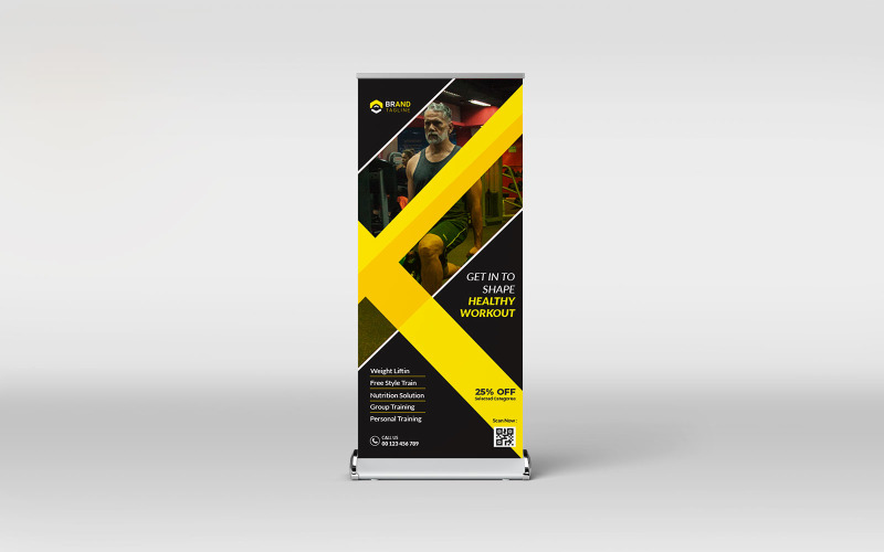 Gym fitness roll-up banner template Corporate Identity