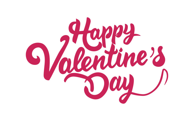 Happy Valentine's day typography greeting card - Free Template Vector Graphic