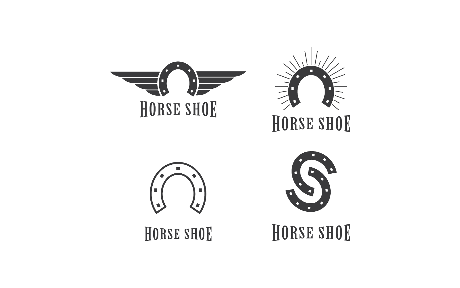 Horseshoe logo illustration icon vector flat design Logo Template