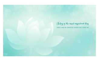Inspirational Background 14400x8100px With Lotus And Message About Living In Present