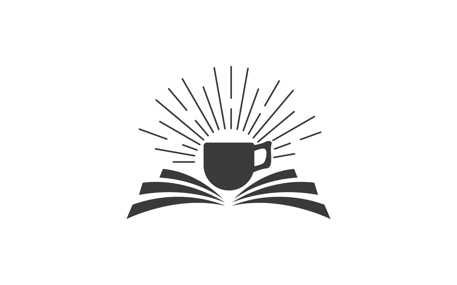 Kaffe och bok logotyp illustration vektor