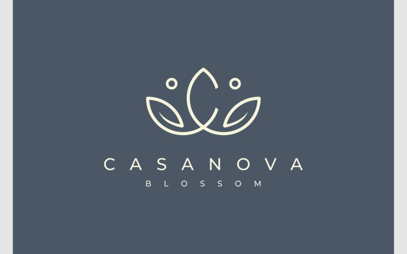 Letter C Blossom Leaf Flower Logo Logo Template