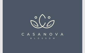 Letter C Blossom Leaf Flower Logo