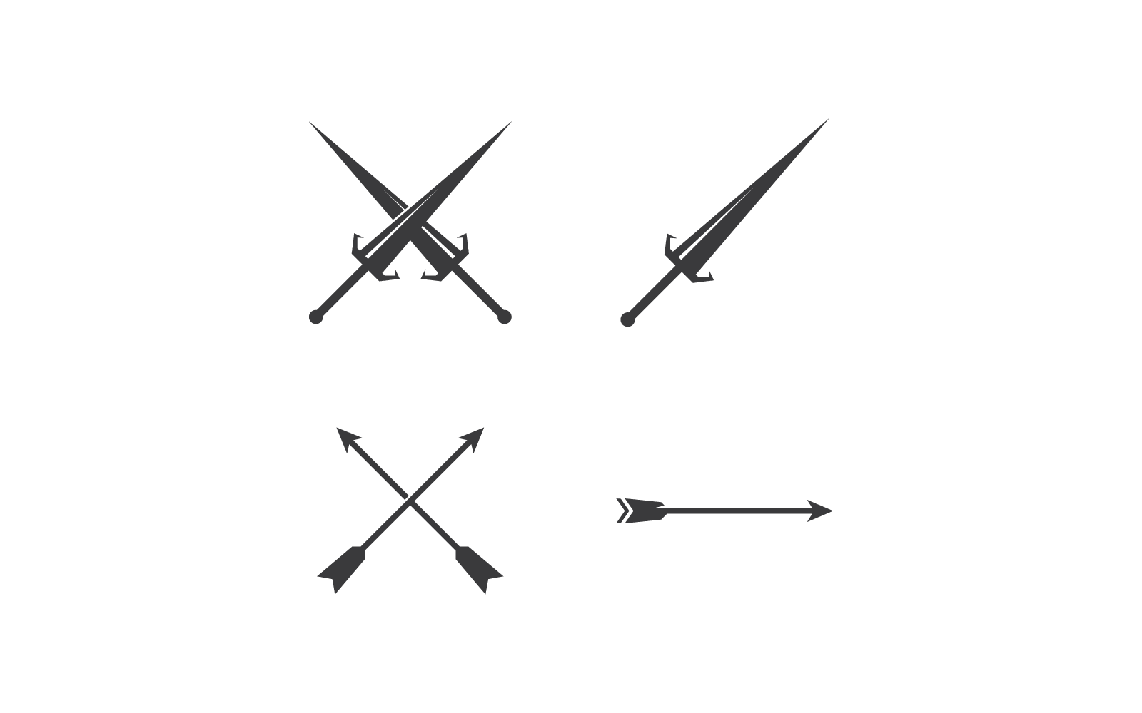 Sword and bow illustration logo illustration vector flat design