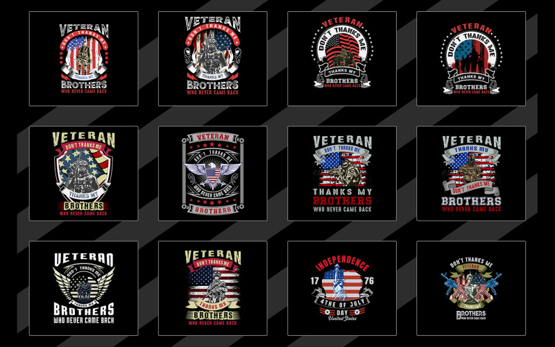 Veteran T Shirt Design Bundle T-shirt