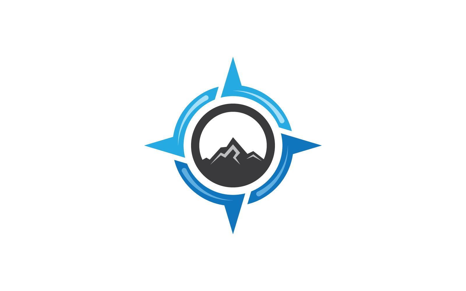 Brújula Logo plantilla vector icono diseño plano
