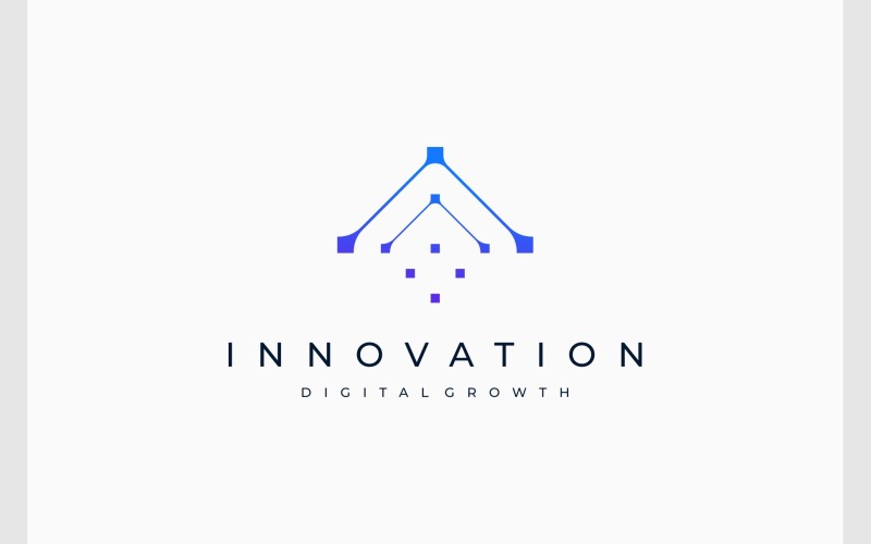 Growth Digital Technology Logo Logo Template