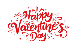 Happy Valentines Day lettering calligraphy, Vector illustration - Free