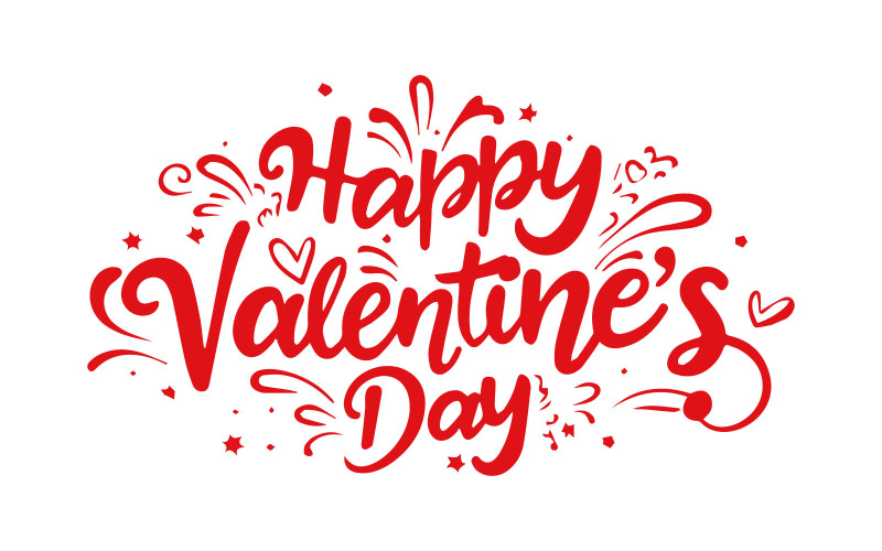 Happy Valentines Day lettering calligraphy, Vector illustration - Free Vector Graphic