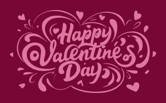 Happy Valentines Day lettering with heart background - Free