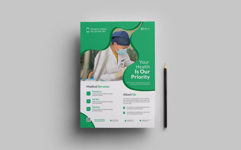Healthcare and medical flyer template design Corporate Identity