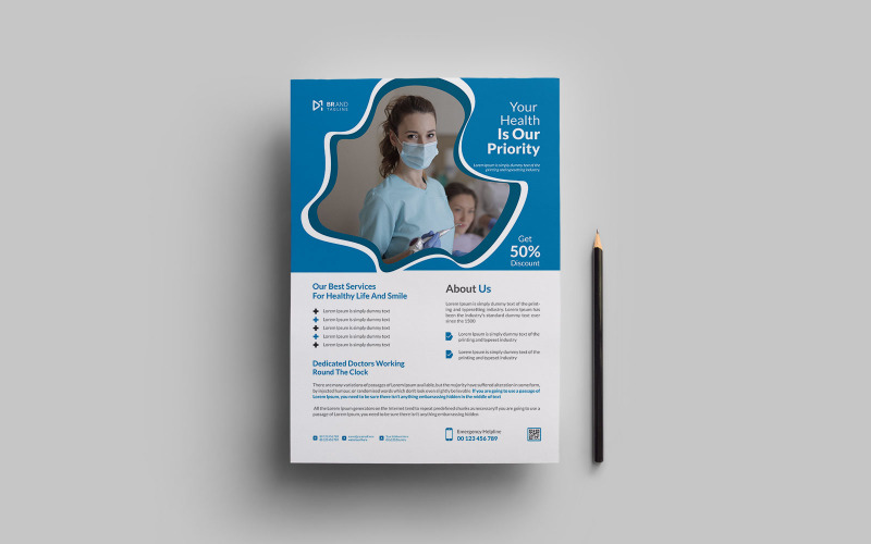 Healthcare and medical flyer template Corporate Identity
