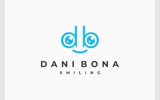 Letter DB Smile Happy Cute Face Logo