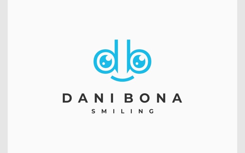 Letter DB Smile Happy Cute Face Logo Logo Template