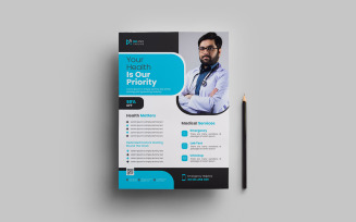 Medical and healthcare flyer template design
