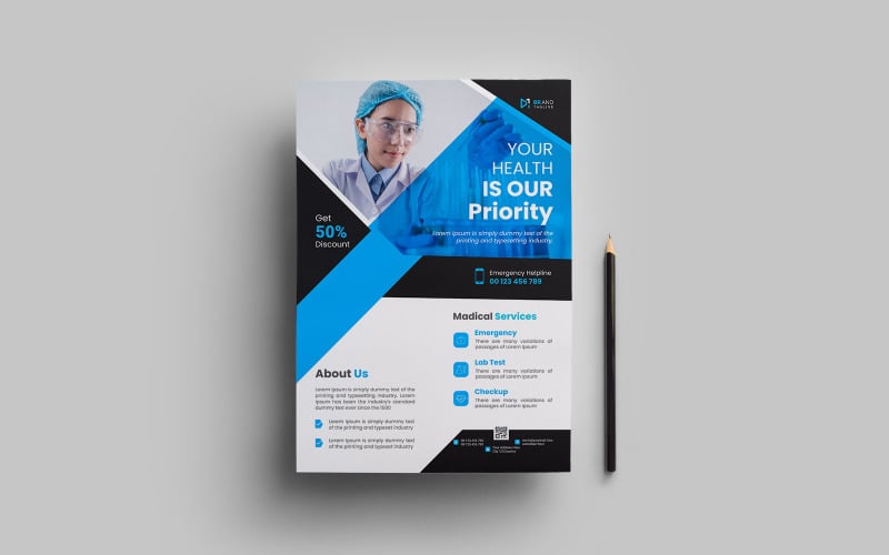 Medical and healthcare flyer template Corporate Identity