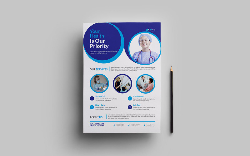 Modern and minimal madical flyer template Corporate Identity