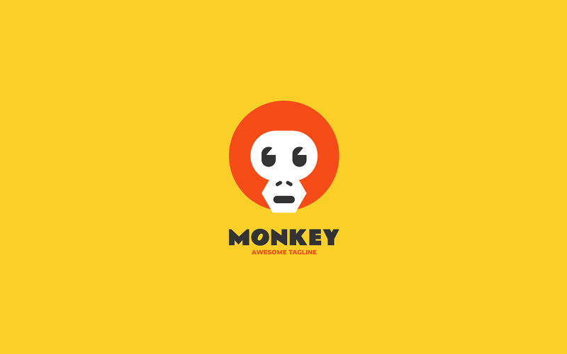 Monkey Flat Modern Logo Design Logo Template