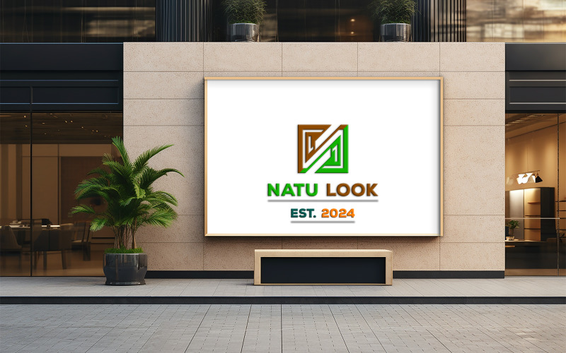 Outdoor mockup | store outdoor mockup | store front logo mockup | store front wall mockup Product Mockup