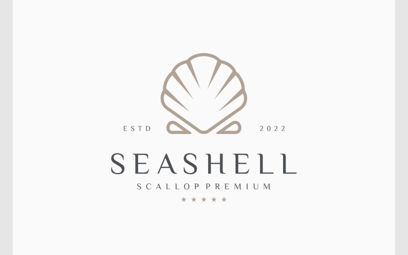 Scallop Shell Oyster Seafood Logo Logo Template