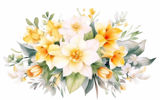 Watercolor Flowers Bouquets, illustration background 240