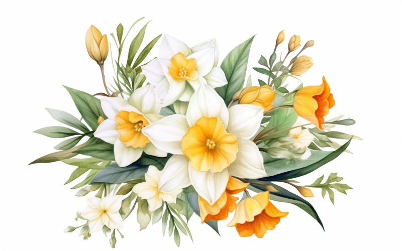 Watercolor Flowers Bouquets, illustration background 241 Illustration