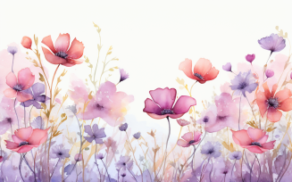 Watercolor Flowers Bouquets, illustration background 249