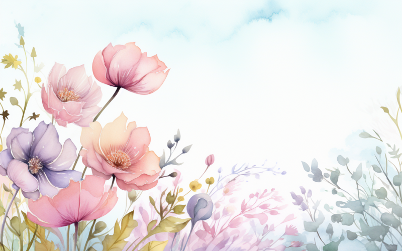 Watercolor Flowers Bouquets, illustration background 252 Illustration