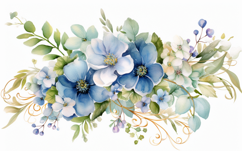 Watercolor Flowers Bouquets, illustration background 263 Illustration