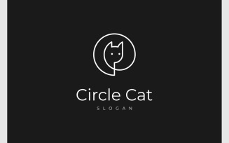 Cat Kitten Meow Head Simple Logo