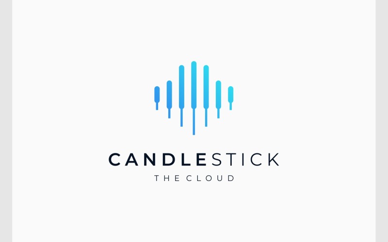 Cloud Candlestick Statistics Logo Logo Template