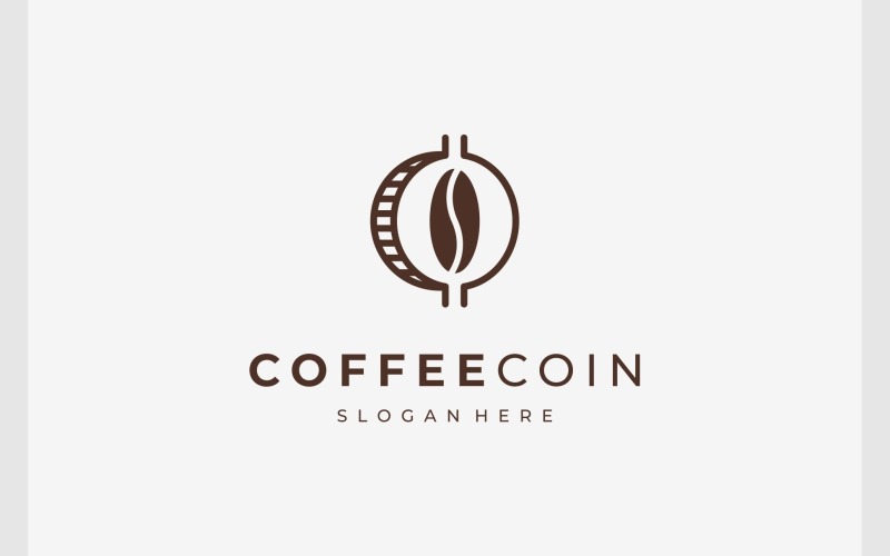 Coin Coffee Bean Crypto Logo Logo Template