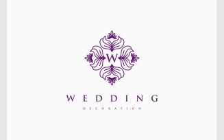 Flower Frame Wedding Decoration Logo