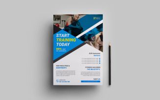 Gym fitness flyer and poster design template