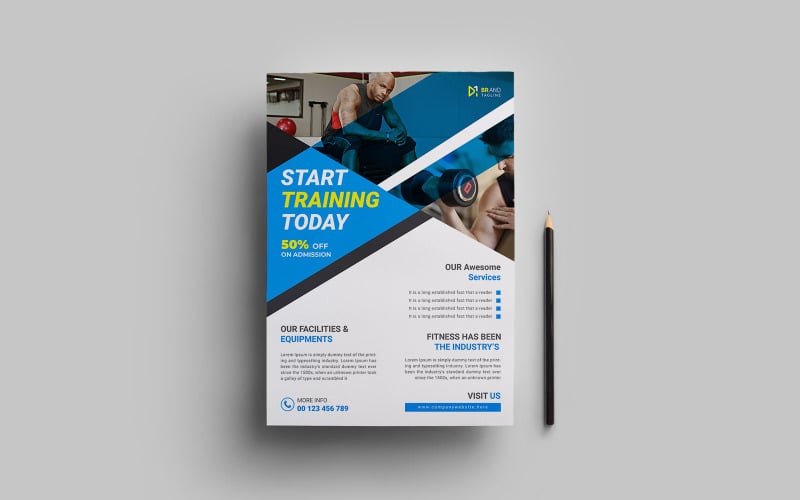 Gym fitness flyer and poster design template Corporate Identity