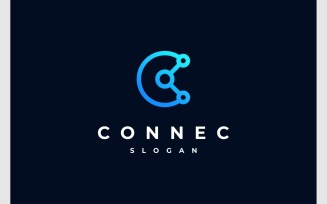 Letter C Connection Technology Logo