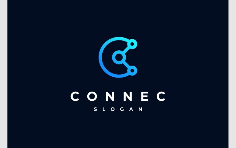 Letter C Connection Technology Logo Logo Template