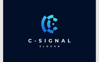 Letter C Signal Wireless Tech Logo