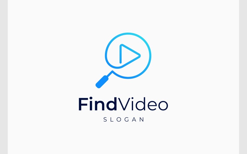 Search Video Find Play Button Logo Logo Template