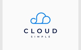 Simple Cloud Hosting Computing Logo