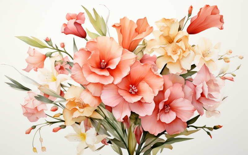 Watercolor Flowers Bouquets, illustration background 317 Illustration