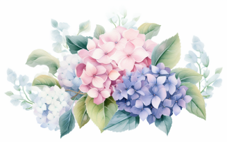 Watercolor Flowers Bouquets, illustration background 353