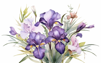 Watercolor Flowers Bouquets, illustration background 362