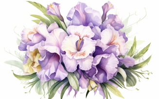 Watercolor Flowers Bouquets, illustration background 363