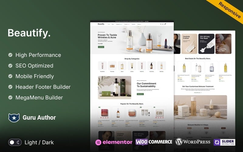 Beautify – Beauty and Cosmetic Elementor WooCommerce Store WooCommerce Theme